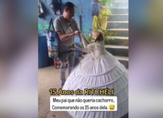 VÍDEO: Homem viraliza ao comemorar com valsa os 15 anos de sua cachorrinha