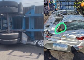 Caminhão tomba e mata motorista esmaga próximo ao Porto Chibatão; assista!