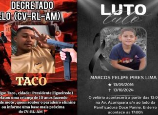 Facção “decreta” morte de motoqueiro que matou criança enquanto dava “grau” em Presidente Figueiredo