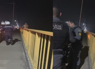 Homem é salvo pela PM após tentar se jogar da Ponte Rio Negro; assista!