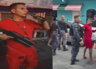 Gostosão se exibe com fuzil falso na Compensa e é preso junto com mais duas pessoas; assista!