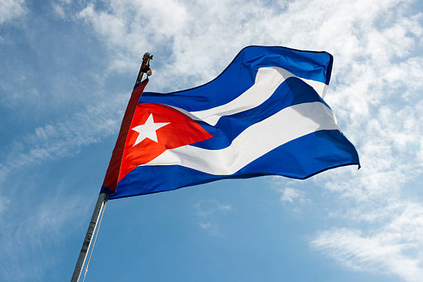 Flag of Cuba on a flagpole