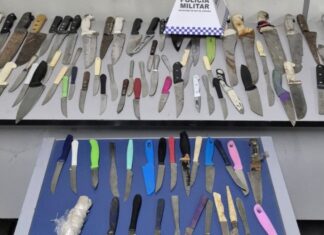 Facas e facões são confiscados pela PM em operação de segurança no show de Lady Gaga