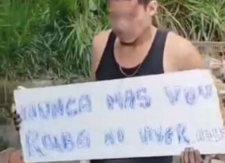 ‘Pena da humilhação’: ladrão é castigado pela população no Viver Melhor