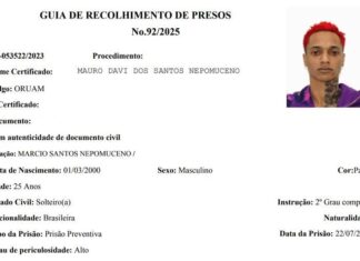 Rapper Oruam, atualmente preso, é enquadrado com periculosidade máxima
