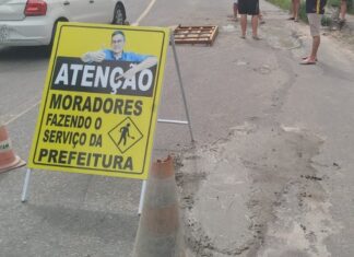 “Se a Prefeitura não faz, a gente faz”: população compra material e conserta vias em Manaus