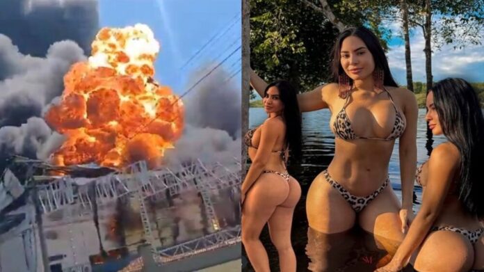 Funcionários gravam incêndio de grandes proporções em fábrica de veículos em Manaus