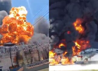 Chamas persistem há 24 horas em galpões da Effa Motors e Valfilm no Distrito Industrial