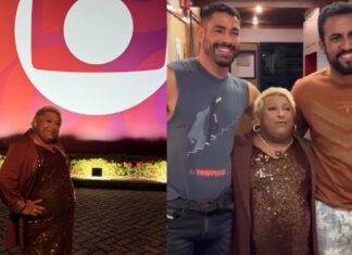 Patixa Teló participa de gravação nos Estúdios Globo e tieta Cauã Reymond e Ricardo Teodoro