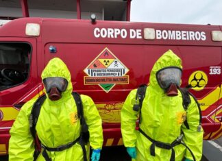 Bombeiros do Amazonas participam de treinamento de emergência envolvendo produtos químicos