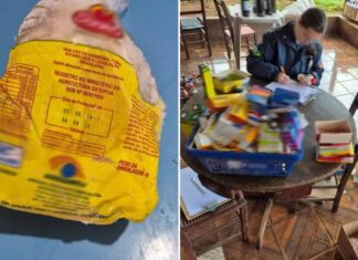 Fiscalização flagra frango vencido há oito anos entre produtos irregulares armazenados para venda