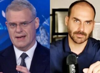 Eduardo Oinegue, âncora do Jornal da Band, chama Eduardo Bolsonaro de aloprado ao vivo