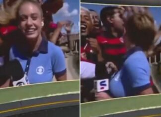 Ao vivo no Jornal Hoje, repórter da Globo é agredida por torcedores do Flamengo