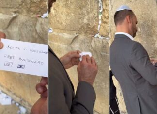 Em Israel, Eduardo Bolsonaro escreve “Solta o Bolsonaro” em bilhete no Muro das Lamentações