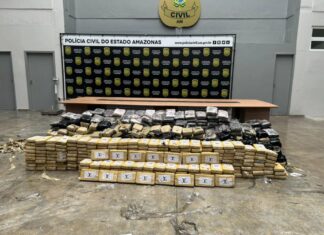 Polícia Militar do Amazonas apreende mais de uma tonelada de entorpecentes em micro-ônibus na AM-010
