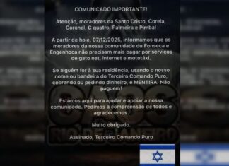 Facção TCP ordena fim de taxas e serviços clandestinos em territórios sob controle