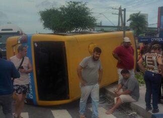 Acidente com “Amarelinho” na zona Leste termina em capotamento e múltiplos feridos