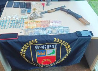 Polícia prende casal e apreende menor com drogas e arma de fabricação caseira em Novo Airão