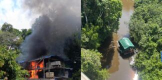 Ibama, Funai e PF desmontam estrutura de garimpo e inutilizam mais de 15 dragas no Amazonas