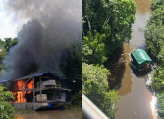 Ibama, Funai e PF desmontam estrutura de garimpo e inutilizam mais de 15 dragas no Amazonas