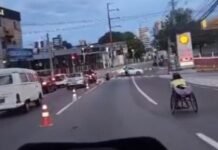 Atleta cadeirante é atropelada por motorista bêbado durante corrida na zona Centro-Sul de Manaus