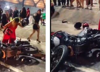 Barraco pós-show: mulher fura pneu de moto após flagrar suposta traição no show do Pablo; assista!