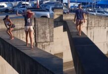 Jovens são flagrados dançando em estrutura elevada de viaduto no T5, em cena de alto risco em Manaus