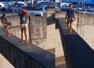 Jovens são flagrados dançando em estrutura elevada de viaduto no T5, em cena de alto risco em Manaus