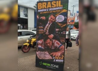 Painéis com jogador sendo agredido por Bolsonaro geram tumulto e depredações no Paraguai