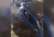 Veículo cai em buraco aberto no asfalto e assusta moradores na Compensa 2