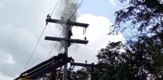 Homem sofre descarga elétrica enquanto trabalhava em poste na BR-174, no interior do AM