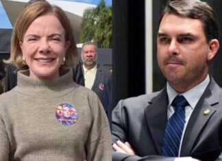 “Nós não merecemos o retrocesso que você representa”, diz Gleisi sobre rejeição de mulheres a Flávio Bolsonaro