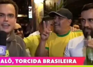 “Brasil hexa e Flávio eleito”: declaração de torcedor viraliza durante entrada ao vivo da Globo