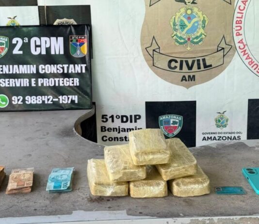 Suspeito é detido com drogas e R$ 12 mil em dinheiro em Benjamin Constant