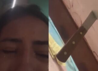 Jovem mostra faca deixada pelo ex após ameaças e agressões em Presidente Figueiredo