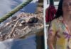 “Quase mergulhei”: influencer viraliza após dar de cara com jacaré-açu no Rio Negro