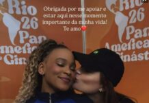 Ginasta Rebeca Andrade assume namorada, publica foto se declarando e web reage: ‘Chocada’