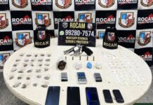 Operação da Rocam apreende arma, munições e 95 porções de drogas na zona leste de Manaus