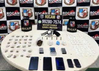 Operação da Rocam apreende arma, munições e 95 porções de drogas na zona leste de Manaus