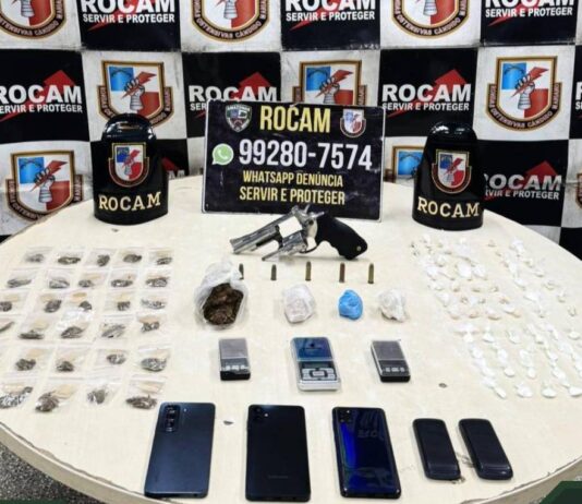 Operação da Rocam apreende arma, munições e 95 porções de drogas na zona leste de Manaus