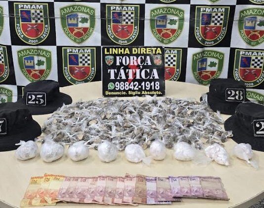 Homem é detido com centenas de porções de maconha, cocaína e oxi em Manaus