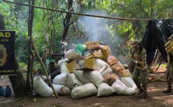 Operação na fronteira com o Brasil elimina 1,7 tonelada de maconha no Paraguai