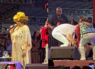 Alcione cai durante show e é socorrida pela produção no Maranhão