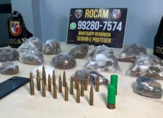 Homem tenta despistar policiais em lanchonete e é preso com drogas e munições em Manaus