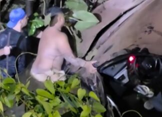 Casal escapa ileso após carro capotar às margens da AM-010