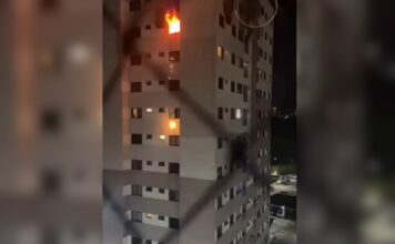 Apartamento pega fogo em condomínio no Dom Pedro; bombeiros resgatam moradores e animais