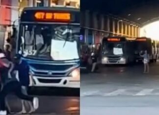 População revoltada dá “sarrafo” em vagabundo após tentativa de roubo no T2, em Manaus