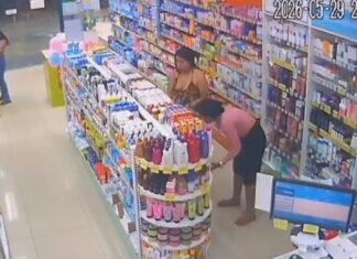 Câmeras registram ação de mulheres durante furto em drogaria de Manaus