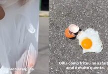 Ovo ‘frita’ no asfalto e professor viraliza ao mostrar calor de Manaus