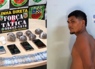 Suspeito é preso com maconha, cocaína, crack e balança em Manaus